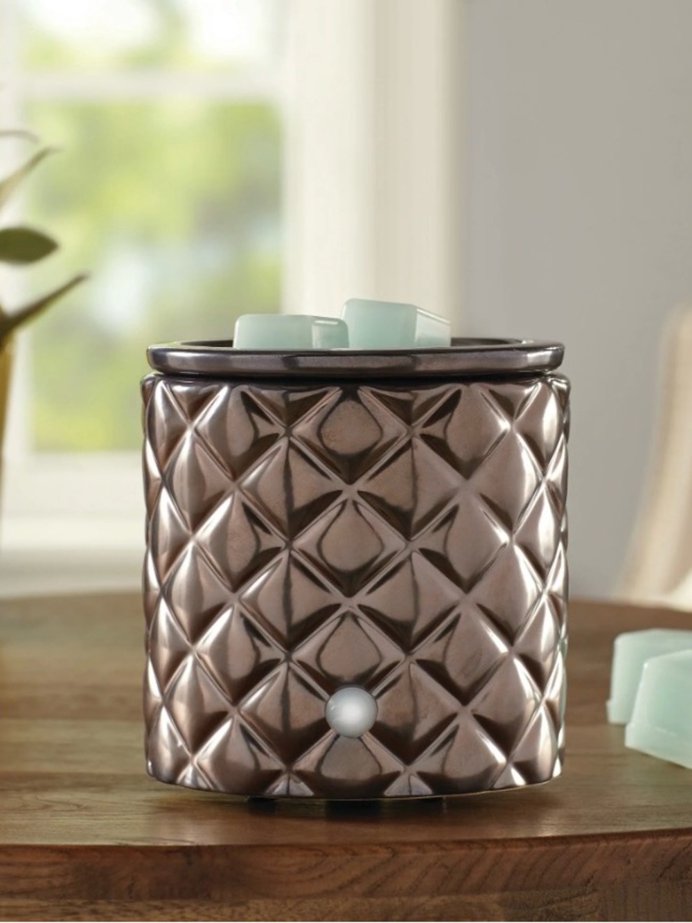 Textured Ceramic Wax Warmer in Metallic Bronze